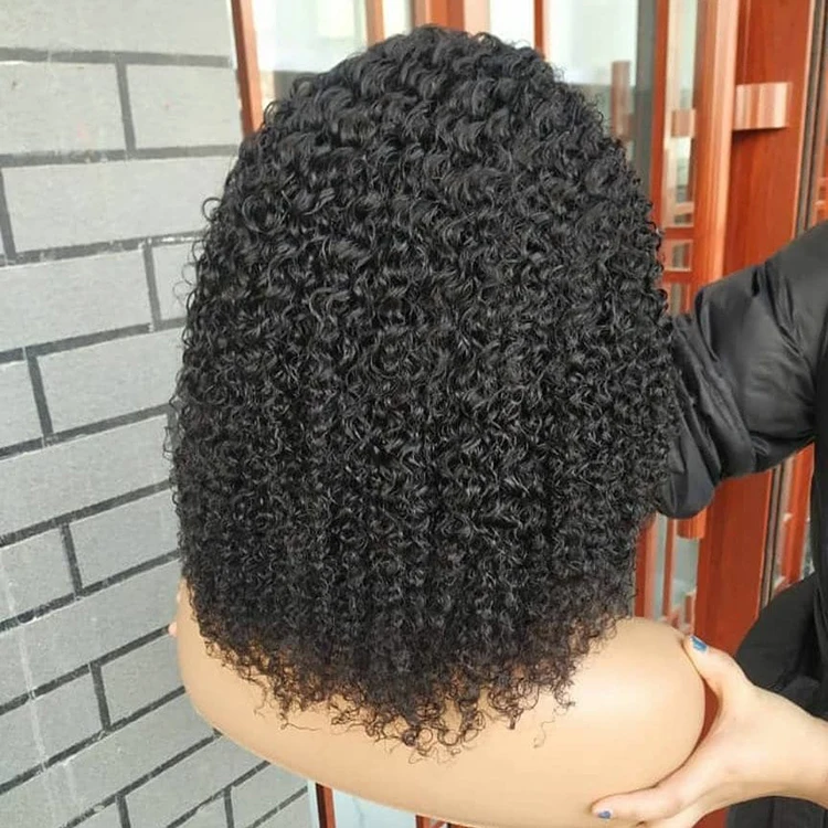 Kinky Curly Wig Bob for Black Women Natural Curly Short Bob Wig Transparent Hd Frontal Lace Short Bob Wig