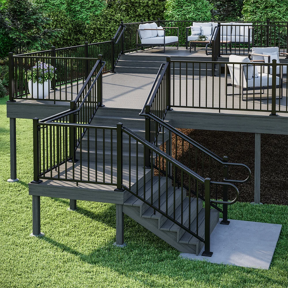 Customized classic outdoor metal Designs frameless modern veranda safety Railing for Household Garden Balcony Terrace