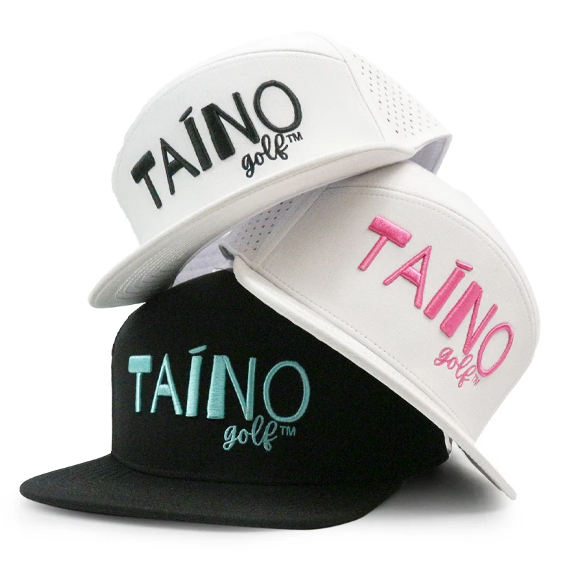 HS15 Custom Mens 6 Panel Logo Baseball Non-Waterproof Veracap Snapback Laser Cut Hole Hydro Waterproof Cap Golf Hats