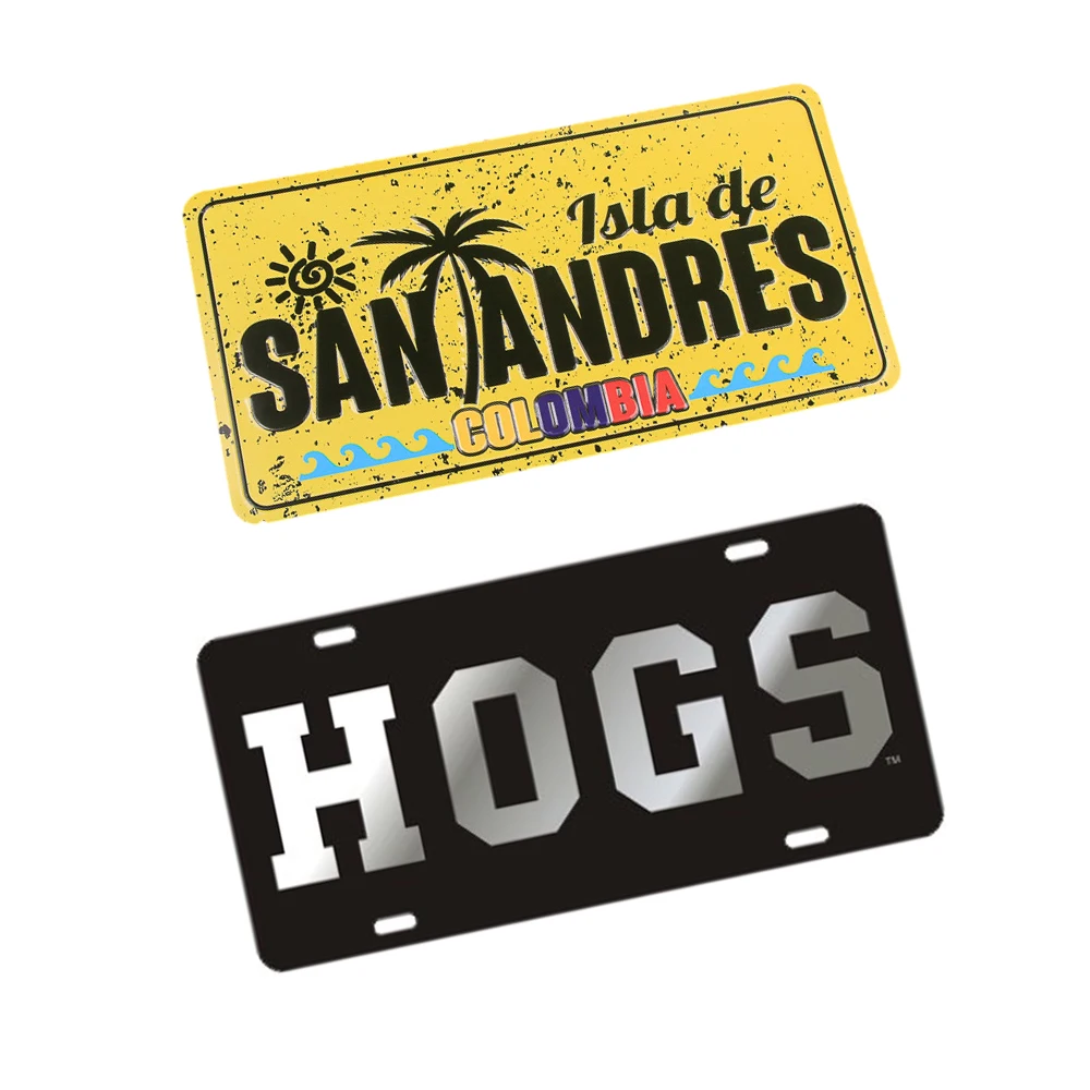 Factory Wholesale License Plate Rectangle Decorative Car Number Plate Waterproof High Quality New Retro car plates