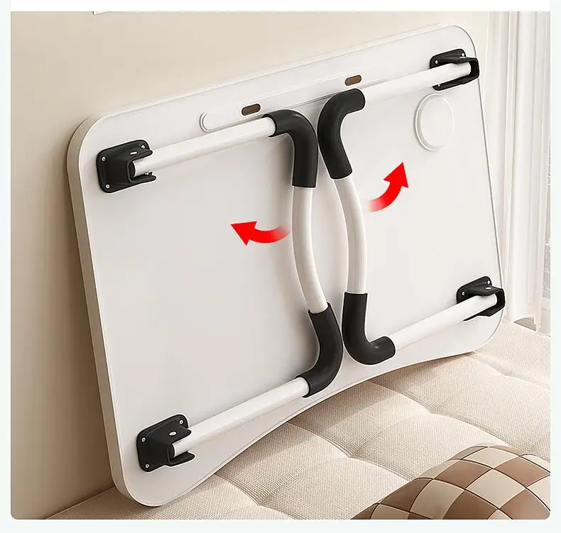 Foldable Computer Desk Simple Table Modern Study Bed Desk Laptop Table Colorful Design Folding for Home Office Plastic Wood FX