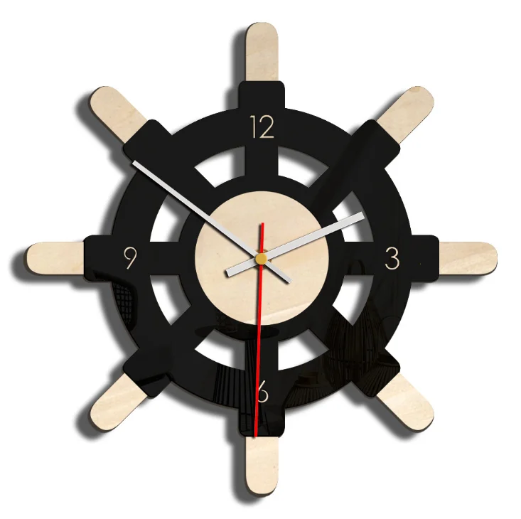 New product cheap creative personality ship rudder wall clock living room decoration clock art retro pocket watch