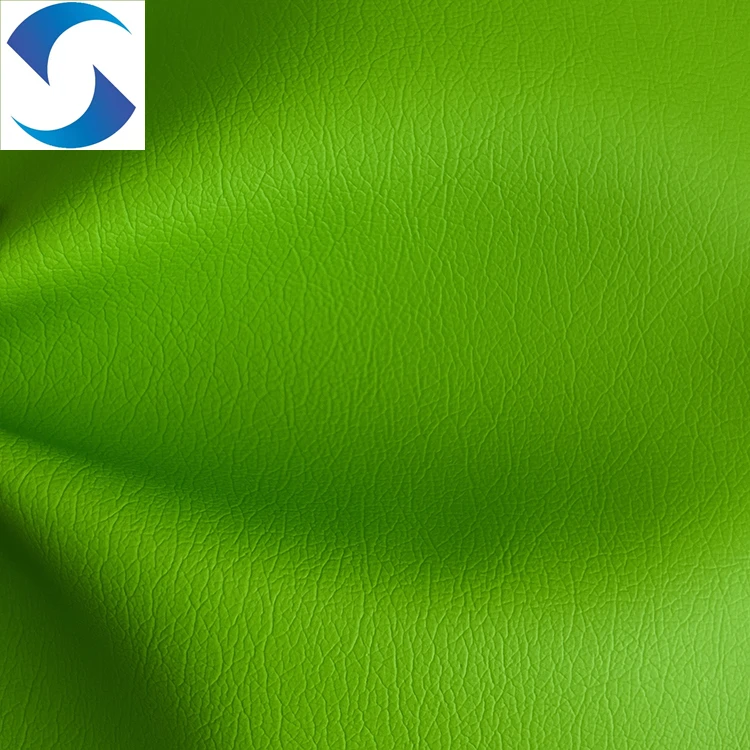 Buy synthetic leather fabric from China modern sofa green PVC leather fabric for furniture faux leather for car seat fabric