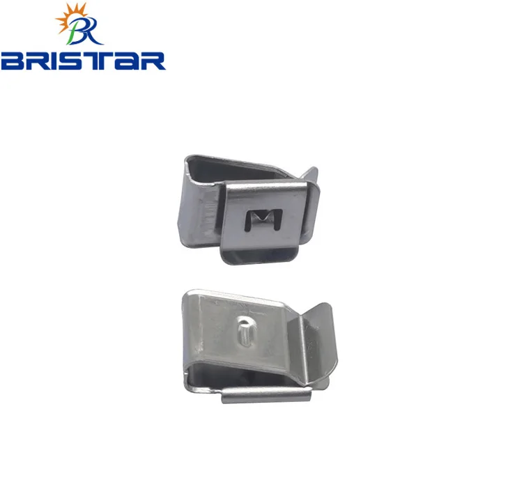 BRISTAR 50 Pcs of 0.9in Stainless Steel Solar Panel Cable Clip Metal Wire Clips Frame Wire accessory