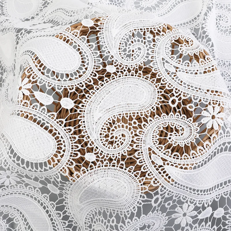 fashion white custom color pattern tulle embroidery materials lace fabric for clothes evening dress