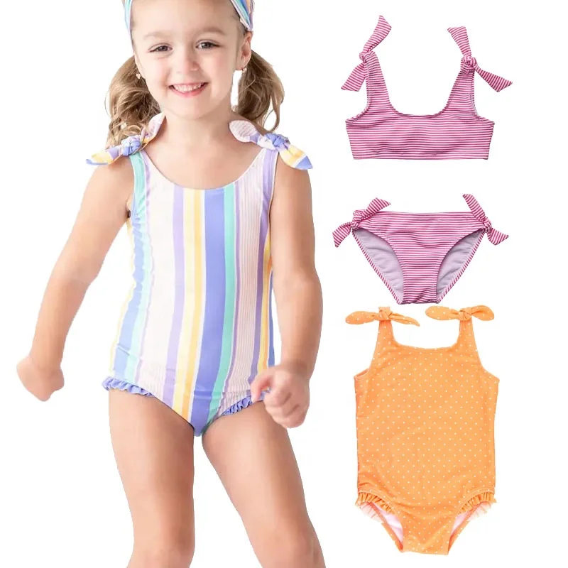 Купальник для девочек в полоску, дизайнерское бикини на заказ, купальник из 2 предметов для девочек 12 лет