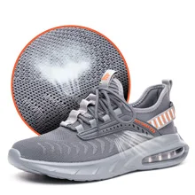 JIANKUN  steel toe work  Safety Shoes Breathable  Protective Lightweight for Work and Casual Use for spring