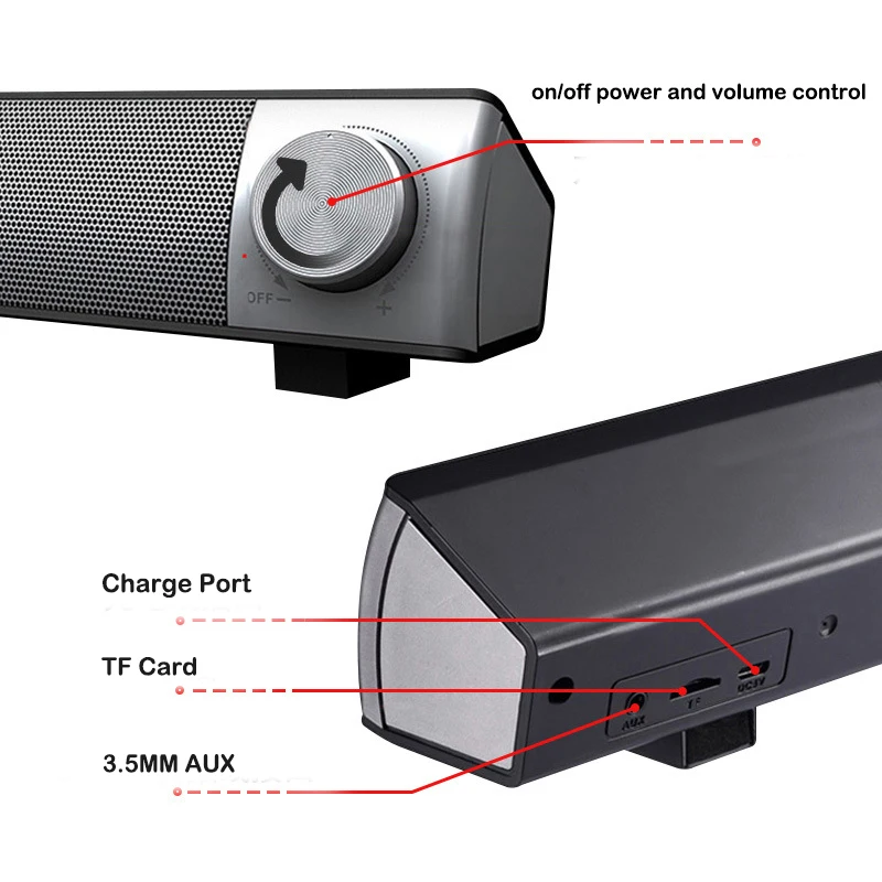Mini Home Theatre System Soundbar With Built-in Subwoofer For TV Laptop And Mobile Phone