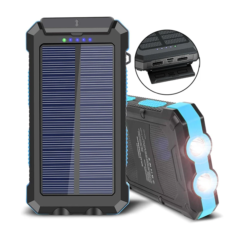 High Quality Material Solar Power Bank Big Capacity Li-Polymer Battery 30000mAh Multifunctional Use Waterproof Power Bank