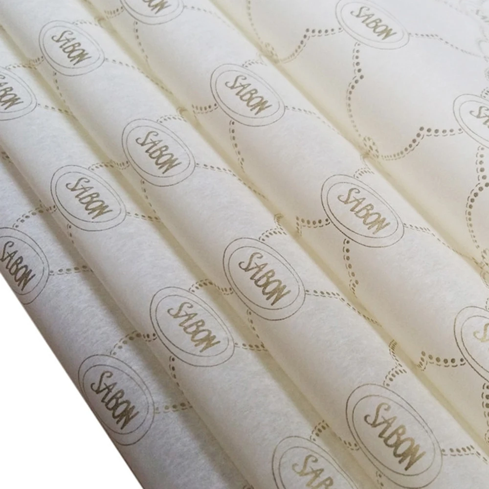 Custom Design Gold Foil Logo Tissue Paper Patterned Gift Wrapping Tissue Paper For Packaging