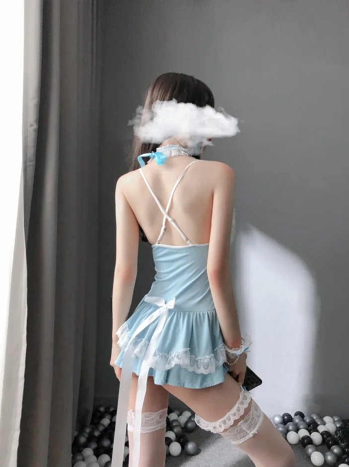 Factory Direct Wholesale Sale Cute Maid Sexy Suspenders Naked Back Skirt Uniform Nightdress