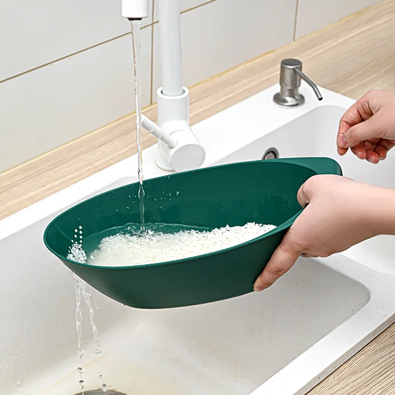 Nordic style household stackable light weight rice washing basket dry fruit plate decoration