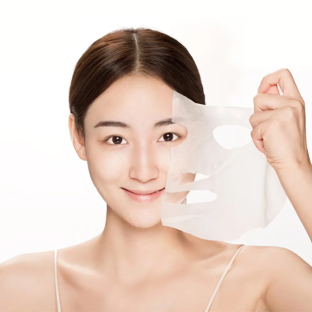 100% Natural Fibroin Protein Collagen Hyaluronic Acid Silk Sheet Mask For Face Baby Skin