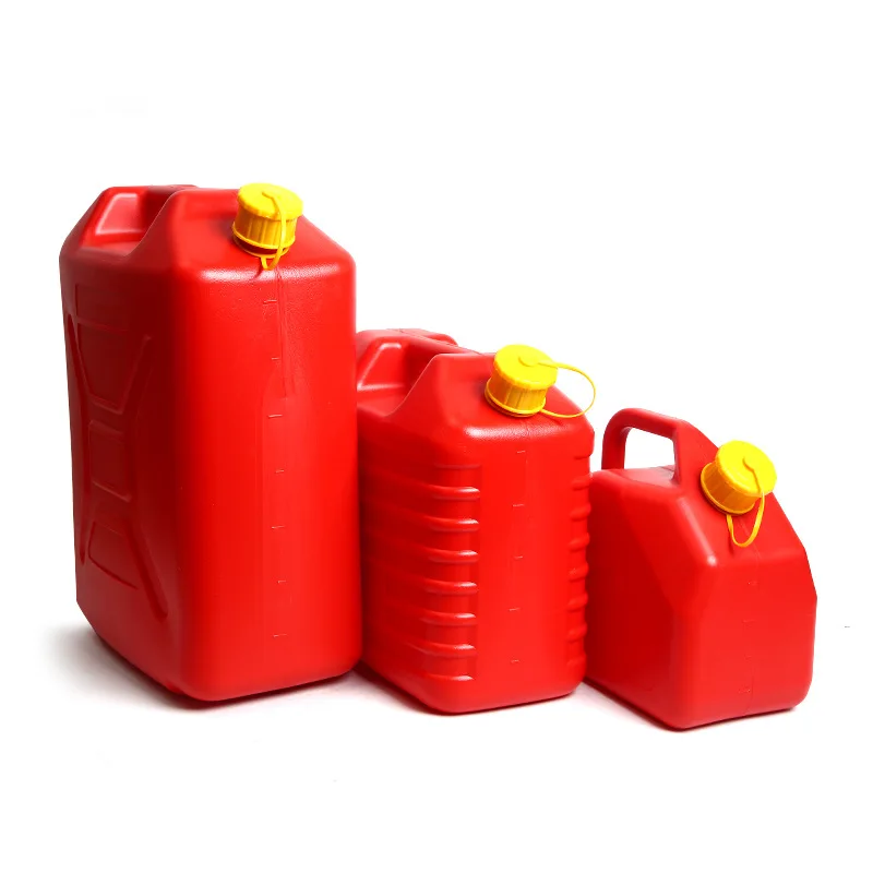 HDPE 5L Plastic Gasoline Jerry Can Portable Fuel Tank Red Gasoline Container Plastic Supplier Oil Storage Plastic Gallon Barrel