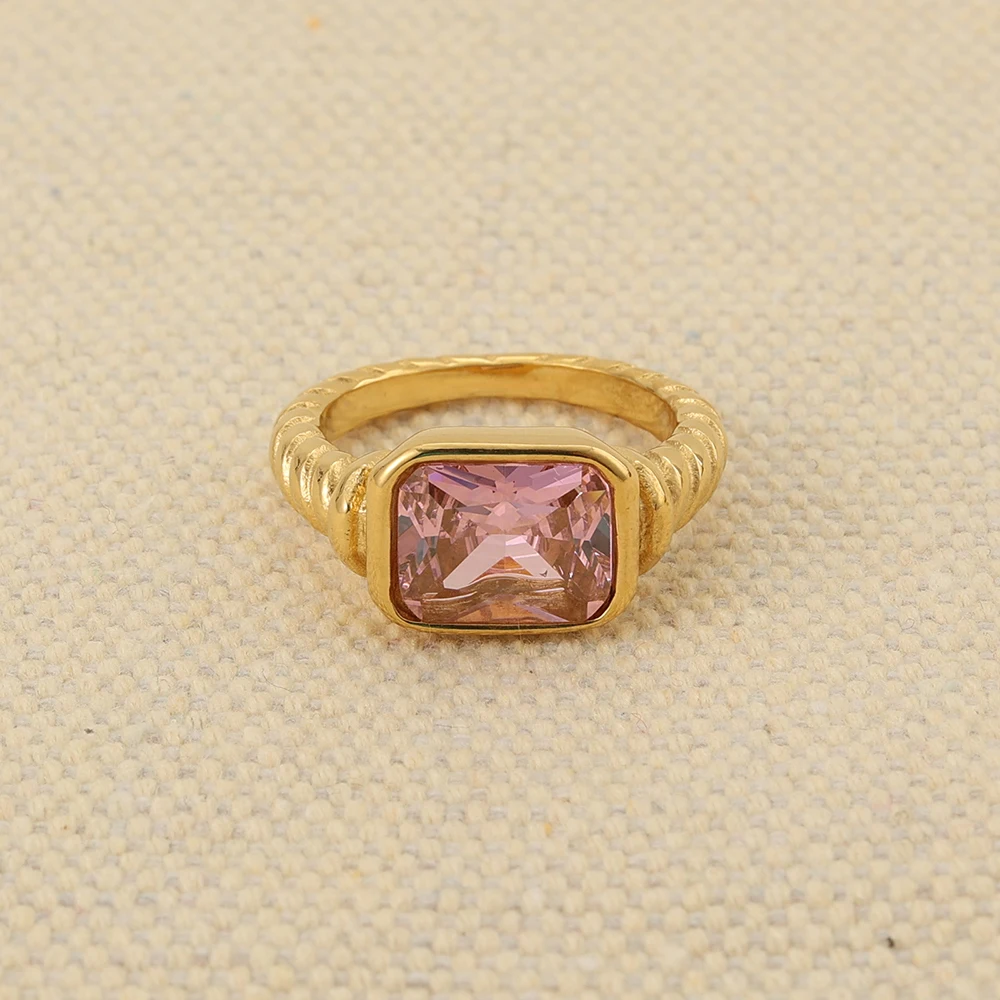 Stylish and Bold Glamour Hypoallergenic Luxurious Zircon Stainless Steel Ring Selection
