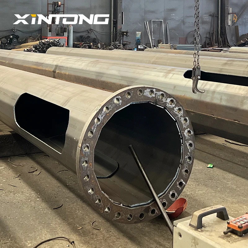 XINTONG New Design Octagonal Pole Manufacturer Galvanized Steel Light Solar Street Lamp Post Wholesale