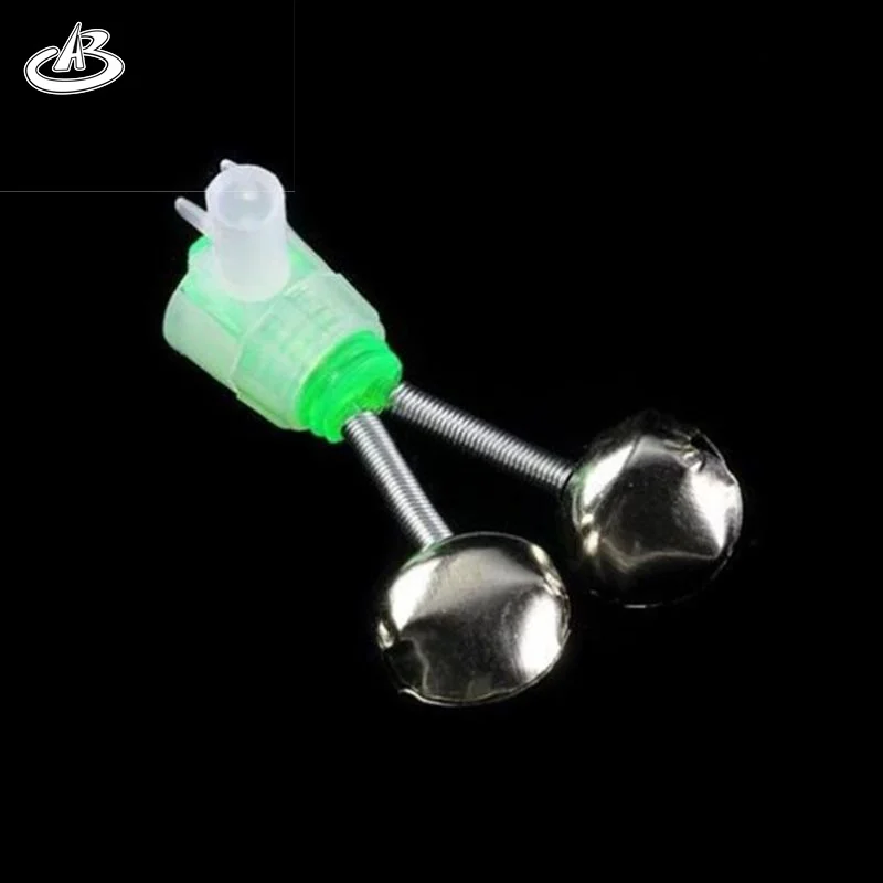 2022 New Wholesale Outdoor Green Spring Loaded Clip Double Fishing Rod Alarm Silver Bells