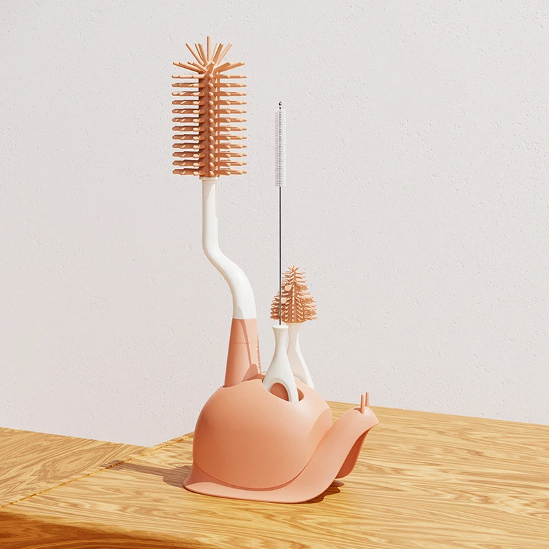 Household Bottle Brush Glass Cup Cleaning Brush Food Grade Silicone Soft Bristle Water Bottle Cleaning Brush