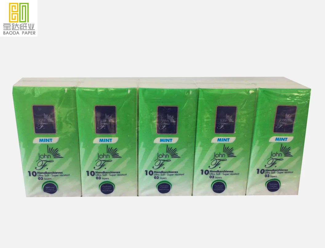soft and comfortable 10 sheets pocket tissue with 100% virgin wood pulp facial tissue pocket handkerchief tissue  in Russia