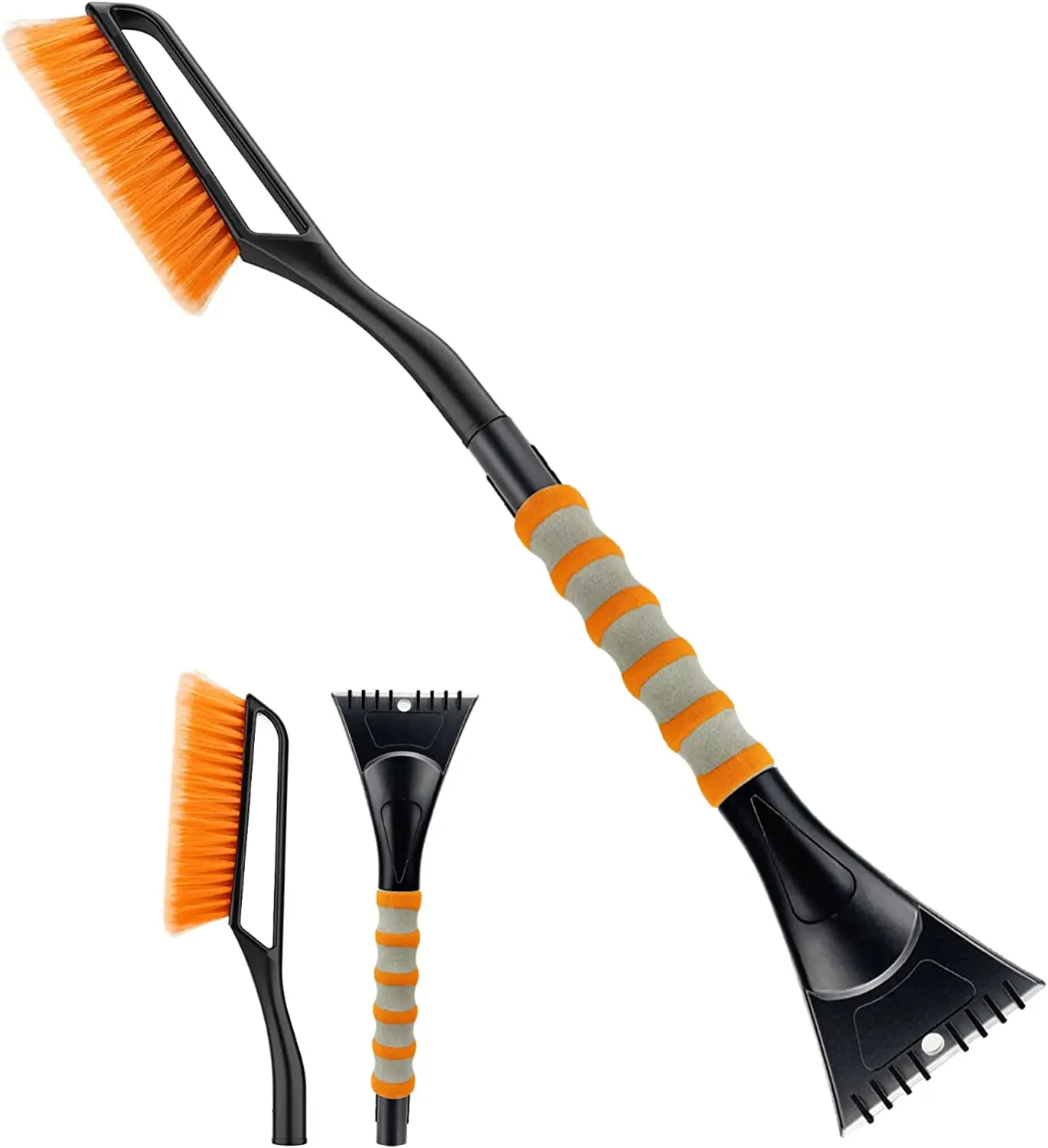 Snow Brush and Detachable Ice Scraper with Ergonomic Foam Grip for Cars, Trucks, SUVs