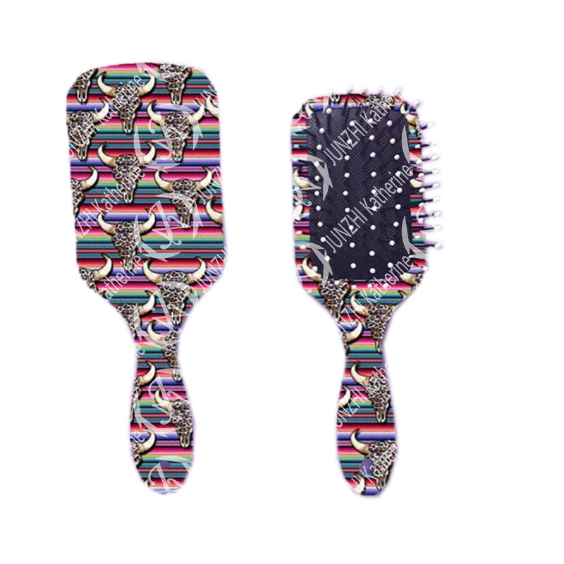 
JUNZHI Serape Cow Skull Print Leopard Hair Combs 