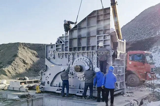 Горизонтальная роторная дробилка большой емкости для дробления гранита известняка сланца базальта речного камня Кварцевая железная руда продажи