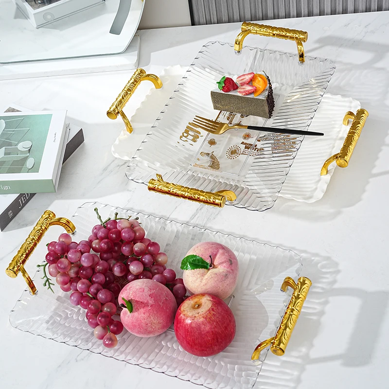 Plastic Transparent Tableware for Tea Storage and Fruit Tray Presentation