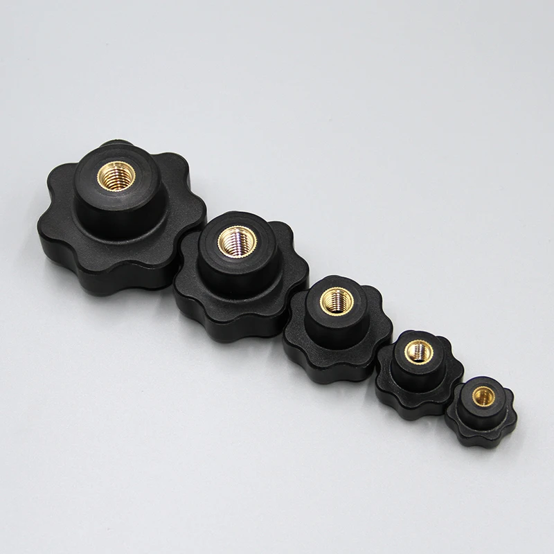 Black plastic Star-shaped Head Handle Thumb Screw knob handle nut knobs and pulls hand handles bolt knob screws