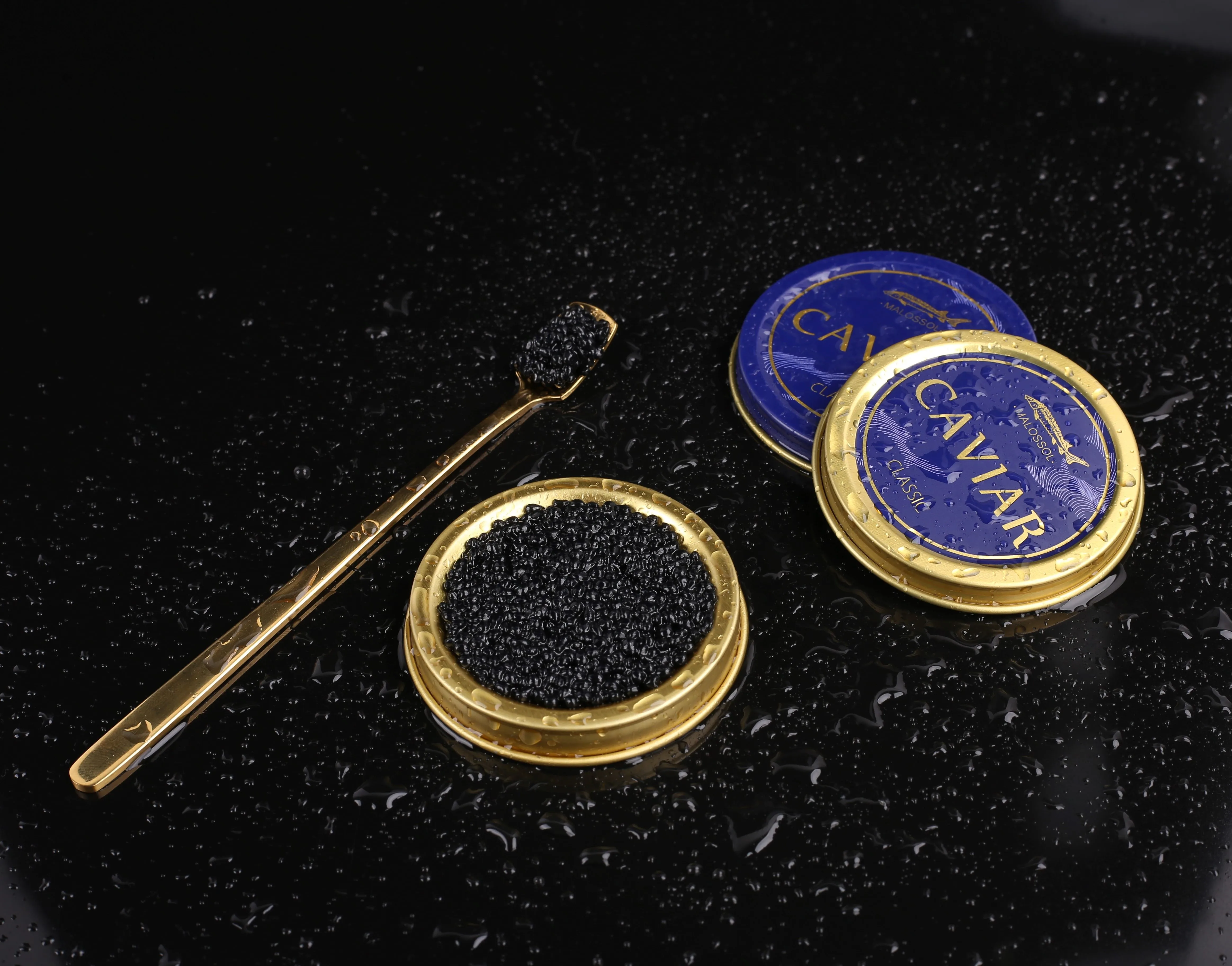 Customizable Luxury Metal Cans Different Capacity  Colors for Caviar Farm Caviar Distributors Wholesale for Michelin Restaurants