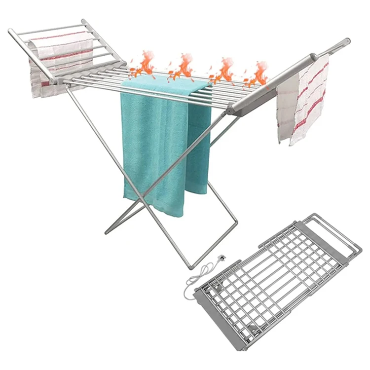 SANIPRO Outdoor/Indoor Clothes Airer Portable Folding Standing Air Drying Laundry Hanger Dryer Electric Heated Clothes Rack