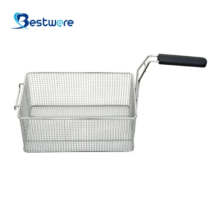 Stainless Steel Mesh Metal Wire Basket Rectangle Deep Fryer Strainer Colander Strainers