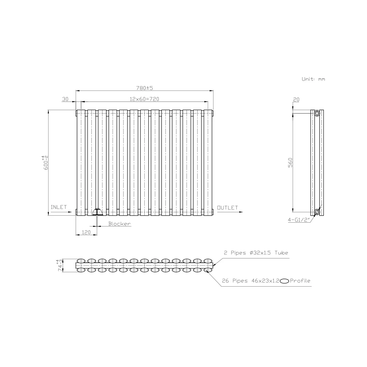 High Quality Wholesale Traditional  Low-carbon steel Bathroom Radiator Anthracite Column Radiator  For Home use