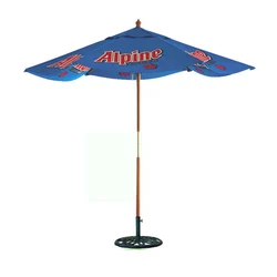 Promotional Patio Umbrella Outdoor Wooden Parasol Garden Umbrella Sun Umbrella With Printing