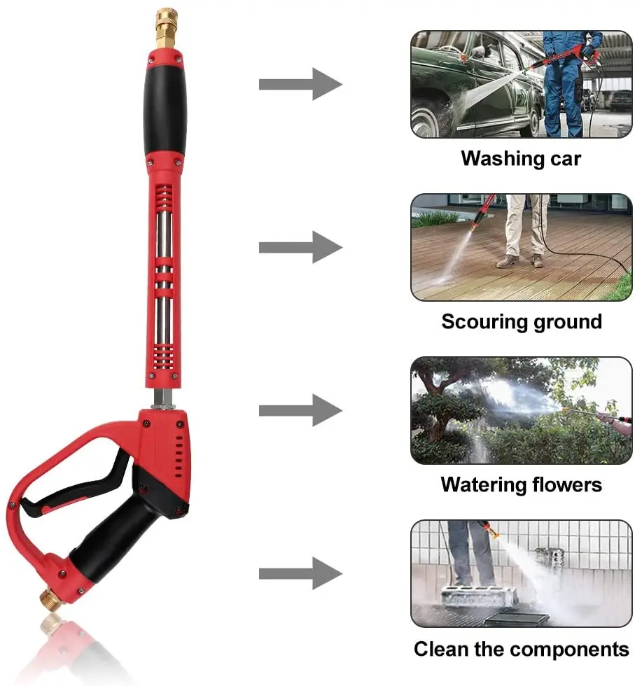 Bison Best Power Pressure Washer Replacement Trigger Gun with 2 Dual Extension Lance