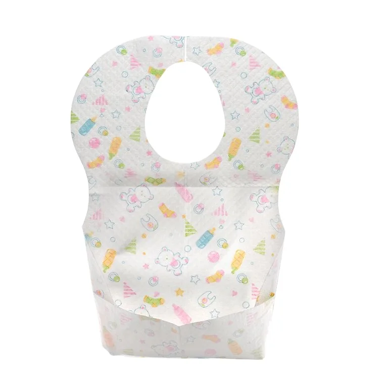 Customize Print Bag Box Disposable Baby Bib Waterproof Safe And Soft Cute Disposable Paper Baby Bib