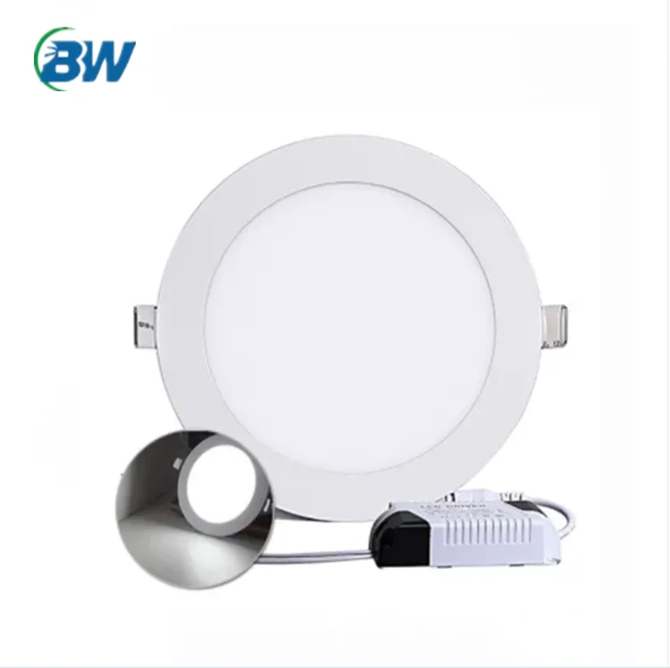 2023 AC85-265V Novelty Ultrathin 18w  Round Led Panel Lights Ceiling Downlights Recessed Surround White Shell LED Driver