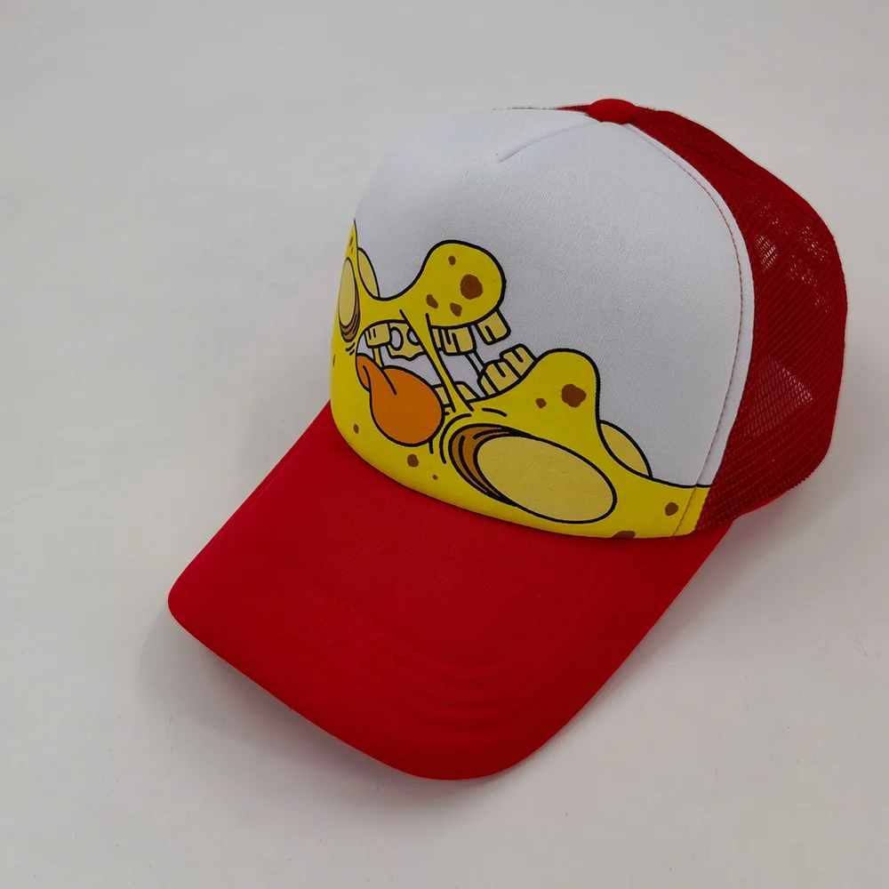 Factory Custom Logo Embroidered Screen Sublimation Print 5 Panel 3d Puff Printing Mesh screen printing Trucker Hat cap