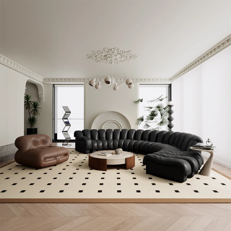 Gainsville Hot Sell Creativity Snake Sofa Hotel Hall Leather Sofa Italian Design Villa Couch Modern Living Room Sofa