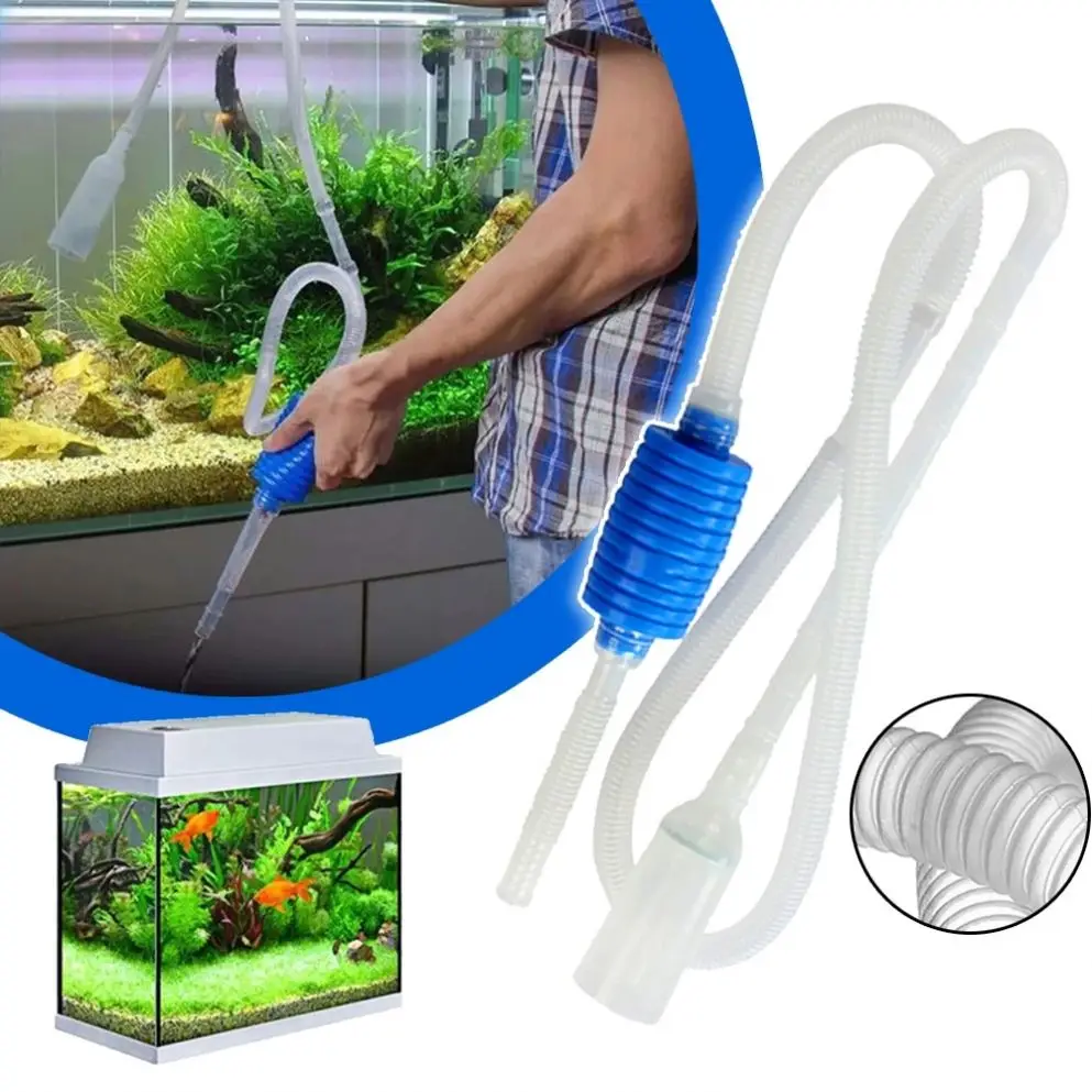 Water Filter Acuario Accessories Fish Tank Syphon Vacuum Cleaner Pump Semi-automatic Aquarium Siphon