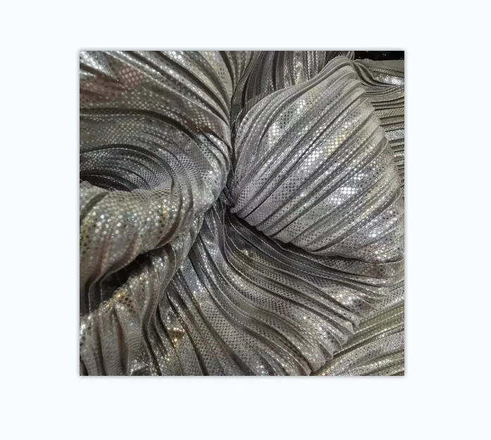 gilding crinkle glitter fabric   gradient organza fabric for costume Pleated fabric for designer DIY sewing