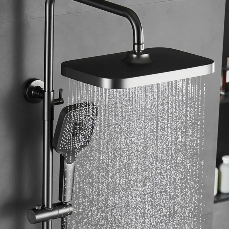 Classic Piano Key Design Shower System Smart Digital Display Bathroom Shower Sets Thermostatic Rainfall Shower Set