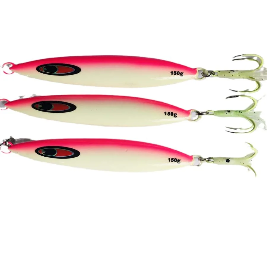 100g 150g 200g 300g saltwater Glowing Slow pitch Jigging Lure Full Luminous Deep Sea Fishing metal Jigs bait