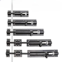 Black stainless steel minimalist safety door and window lock catch household wooden door old-fashioned door bolt