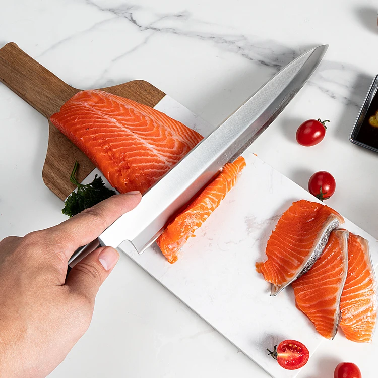 Japanese 270mm Slicing Sashimi Knife 5cr15 Sakimaru Sushi Knives Stainless Steel Sushi Knife With Wenge Wood Handle