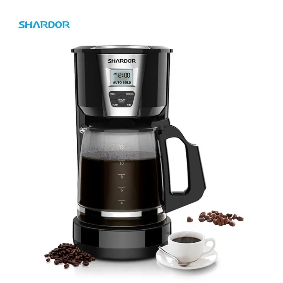 12 cup Drip Coffee Machine Programmable Control Glass Carafe Reusable Filter Timer Digital Display Coffee Maker