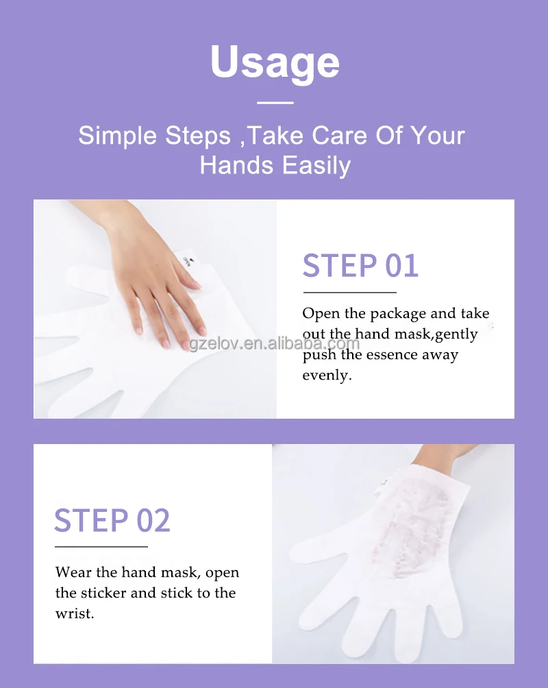 Beauty SPA Lavender Hand Mask Natural Soften Collagen Firming Repairing Dryness Crack Dead Skin Removal Smooth Daily Hands Care