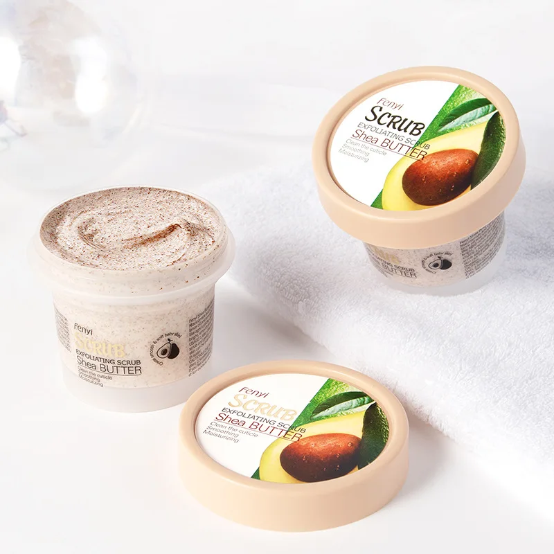 Private Label Oem Deep Cleaning Moisturizing Exfoliating Facial Care Face Organic Shea Butter Body Scrub