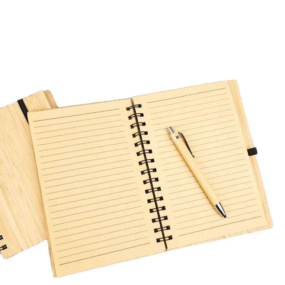 Wholesale Bamboo Spiral Composition Luxury Cute Notebook A5 Paper Notebooks Customizable For Students