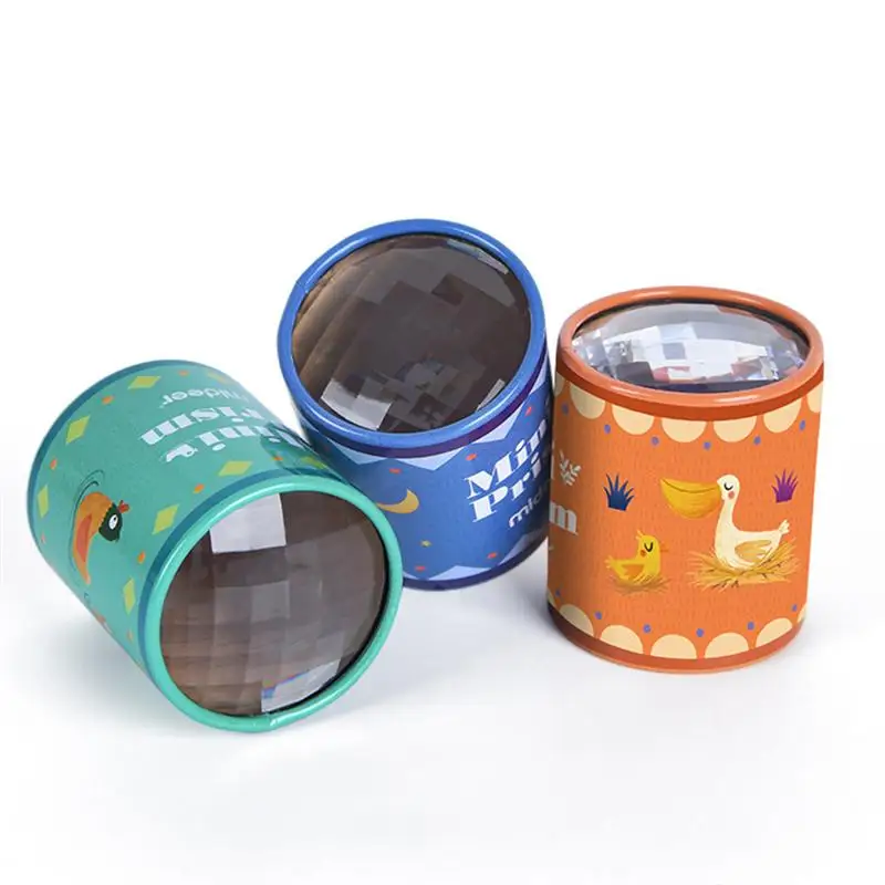 
1PC Mini Metal Kaleidoscope Prism Dynamic Vision Toy Cartoon Pattern Cover Educational Toy 