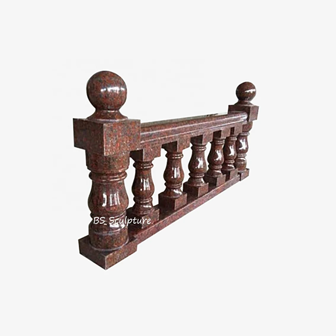 Ручной резной красный гранит лестница каменная балясина перила скульптура мраморные балконные